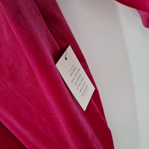 Eloquii Pink Velvet Mini Dress Plunging Plus Size 18 NWT - Picture 4 of 8